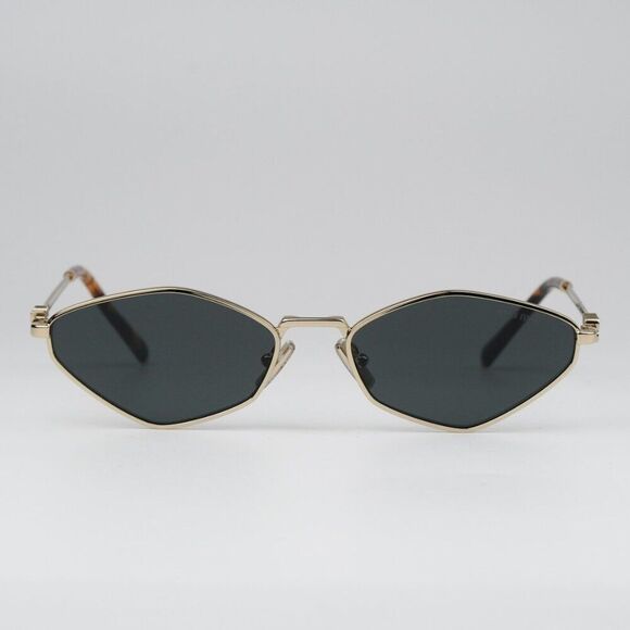 NEW Miu Miu MU56ZS ZVN5S0 Pale Gold Dark Grey Geometric Unisex Sunglasses main image 5